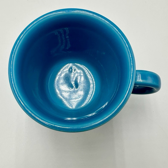 Fiesta Ware Coffee Cup Mug Homer Laughlin HLC O Ring Handle Teal Fiestaware - Picture 5 of 9